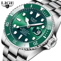 LIGE-Montre de plongée étanche pour homme, montre-bracelet à quartz, horloge de date, montres de sport, mode de luxe, marque supérieure, 30 iko 1