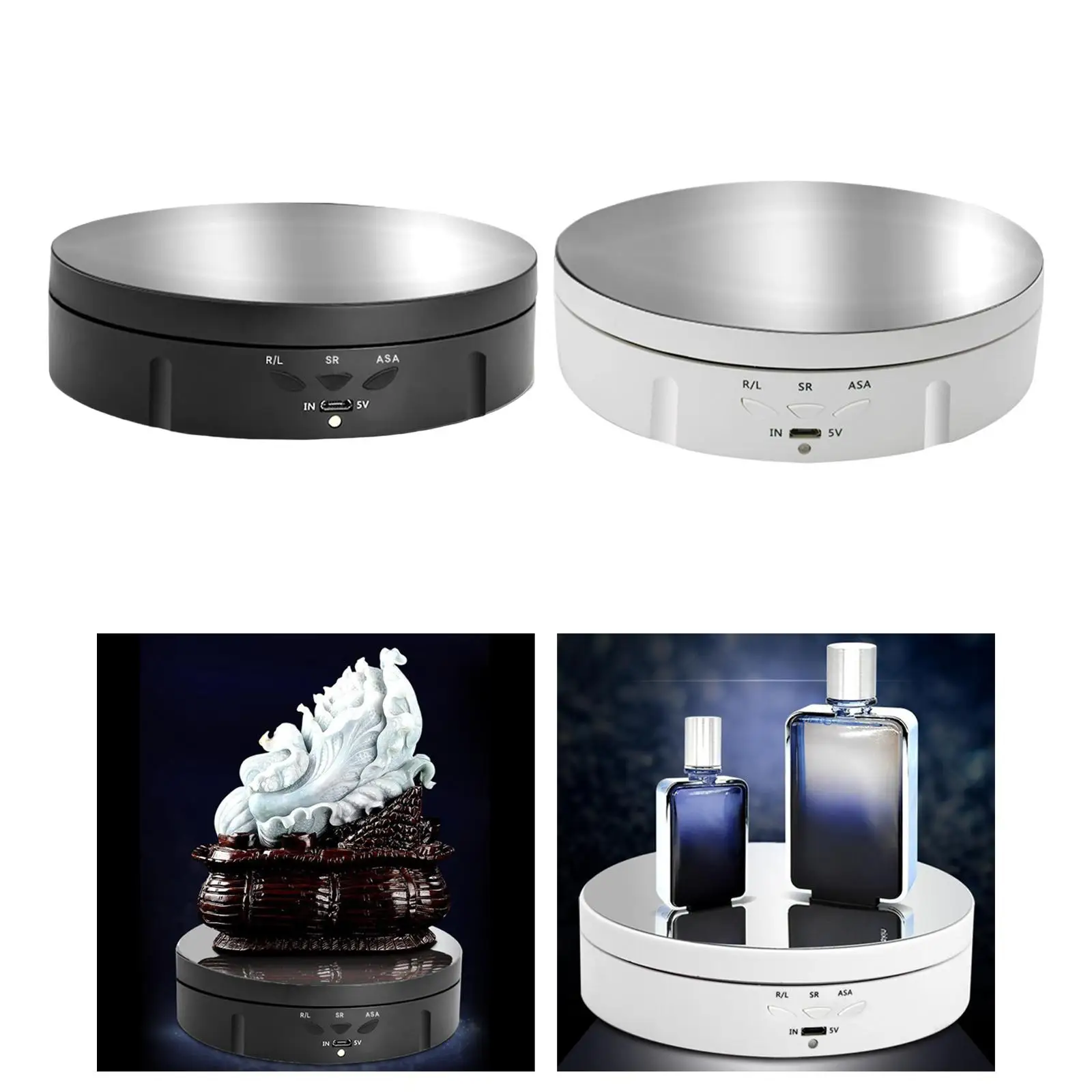 Electronic Rotating Turntable Jewelry Holder with USB Power Cable for Watch