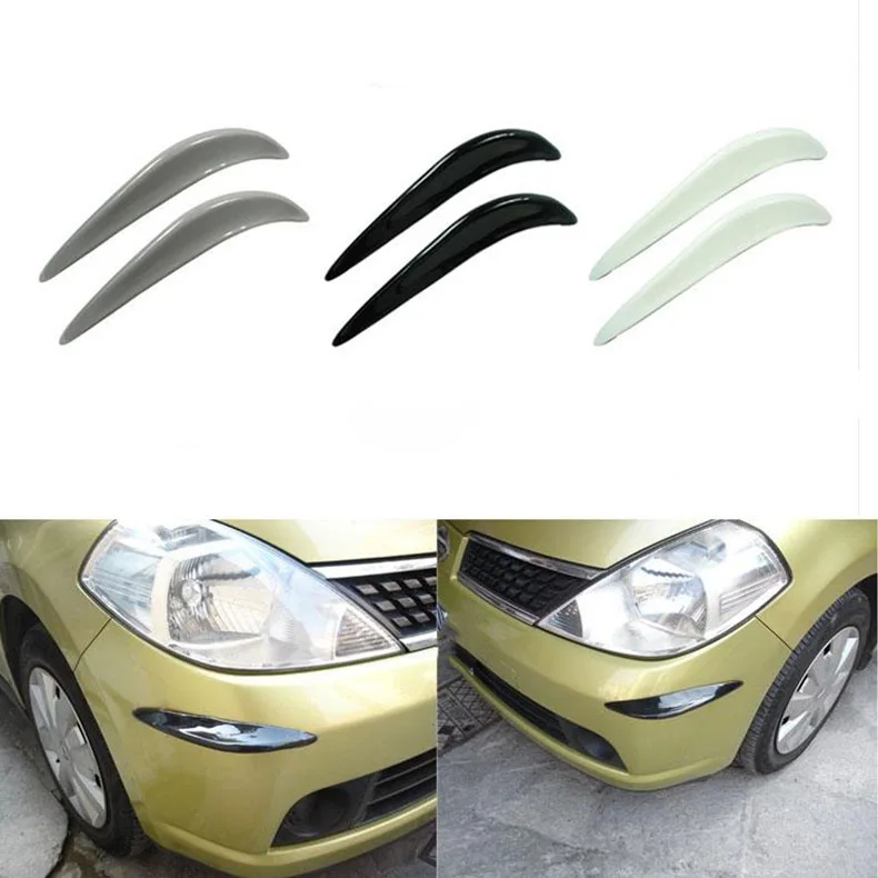 

2 Pcs Car Front Lower Lip Protector Curved Anti-Scratch and Anti-Scratch Rubber Strip Front Bumper Crash Protection Strip