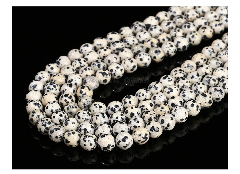 4 6 8 10 mm natürliche Dalmatiner-Jaspis-Perlen, rund, lose Distanzperlen für Schmuckherstellung, DIY-Halskette, Armband, Zubehör – Detail 8