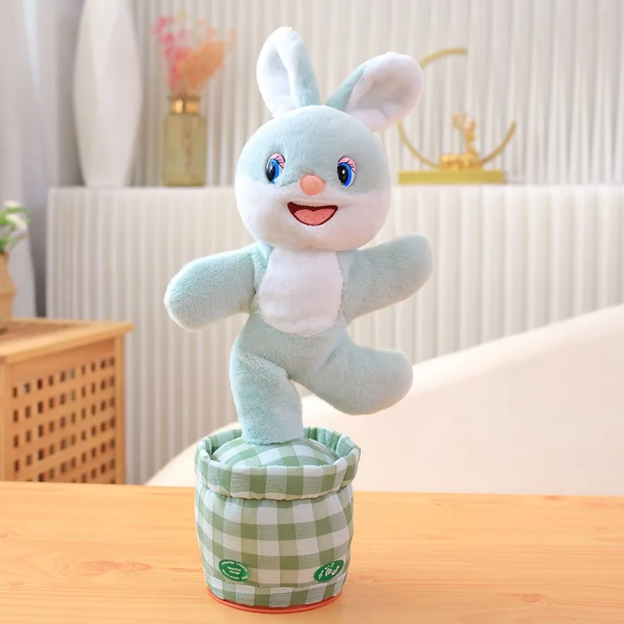 Plush Toys Dancing Cactus Toy Electronic Pet Rabbit Toy Electric Interactive Toy Dancing Rabbit Cow Interactive Learning Musical Speak Plush Toy Repeat Talking Plushie Gift Intelligent Cactus