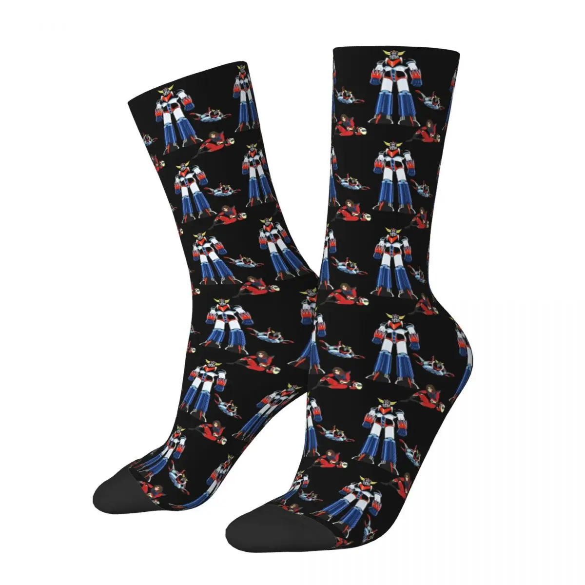 

Goldrake UFO Robot Grendizer Kawaii Drawstring Socks Hiking Cartoon Pattern Socks harajuku Men Happy hip hop