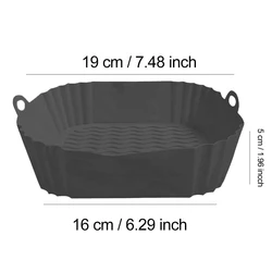 Silicone Reusable Square Baking and BBQ Tray (1pc 19cm black)