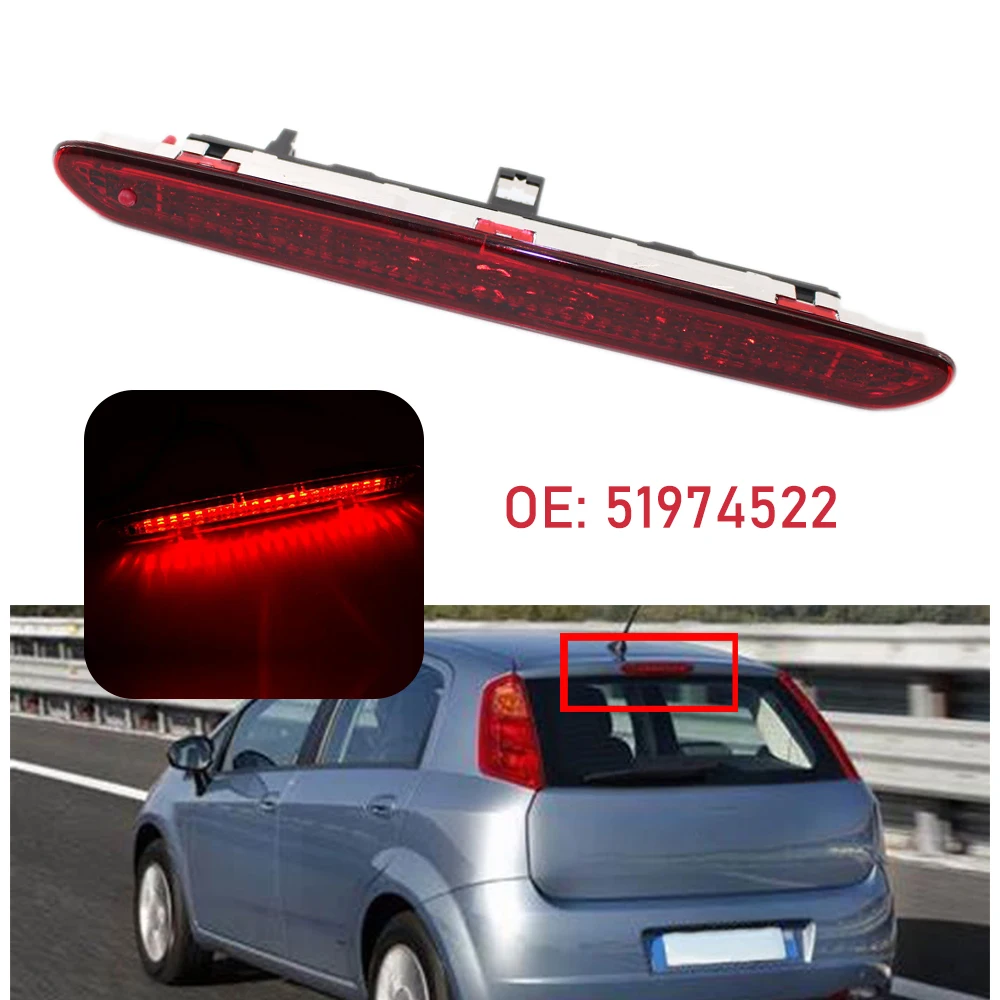 Luce Di Stop A Led Rossa Impermeabile Ad Alto Montaggio 3 Luce Di Stop Rdterza Luce Di Stop Posteriore Per Auto Fiat Abarth 2012-2019 Oe: 51974522