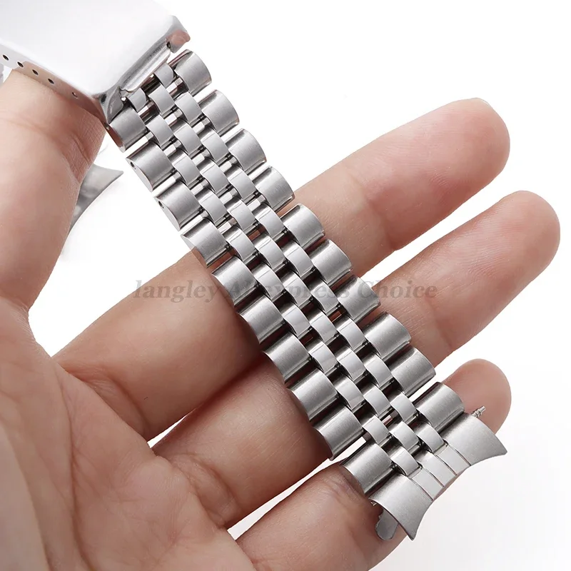 Curved End Solid Stainless Steel Watch Bands