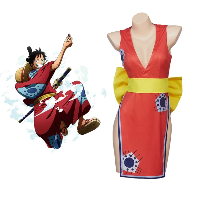 Uma peça Wano País Monkey D. Luffy cosplay Outfit Kimono