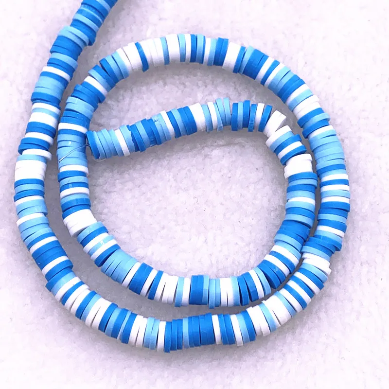Bead, polymer clay, opaque yellow / blue / green, 8x6mm rondelle