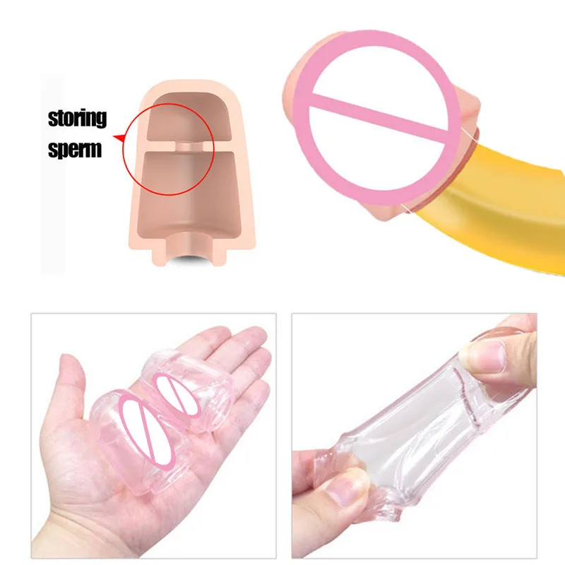 Male Sex Toys 2PCS Reusable Glans Condom Penis Sleeve Foreskin Ring for Lasting Time Extension Penis Enlargement