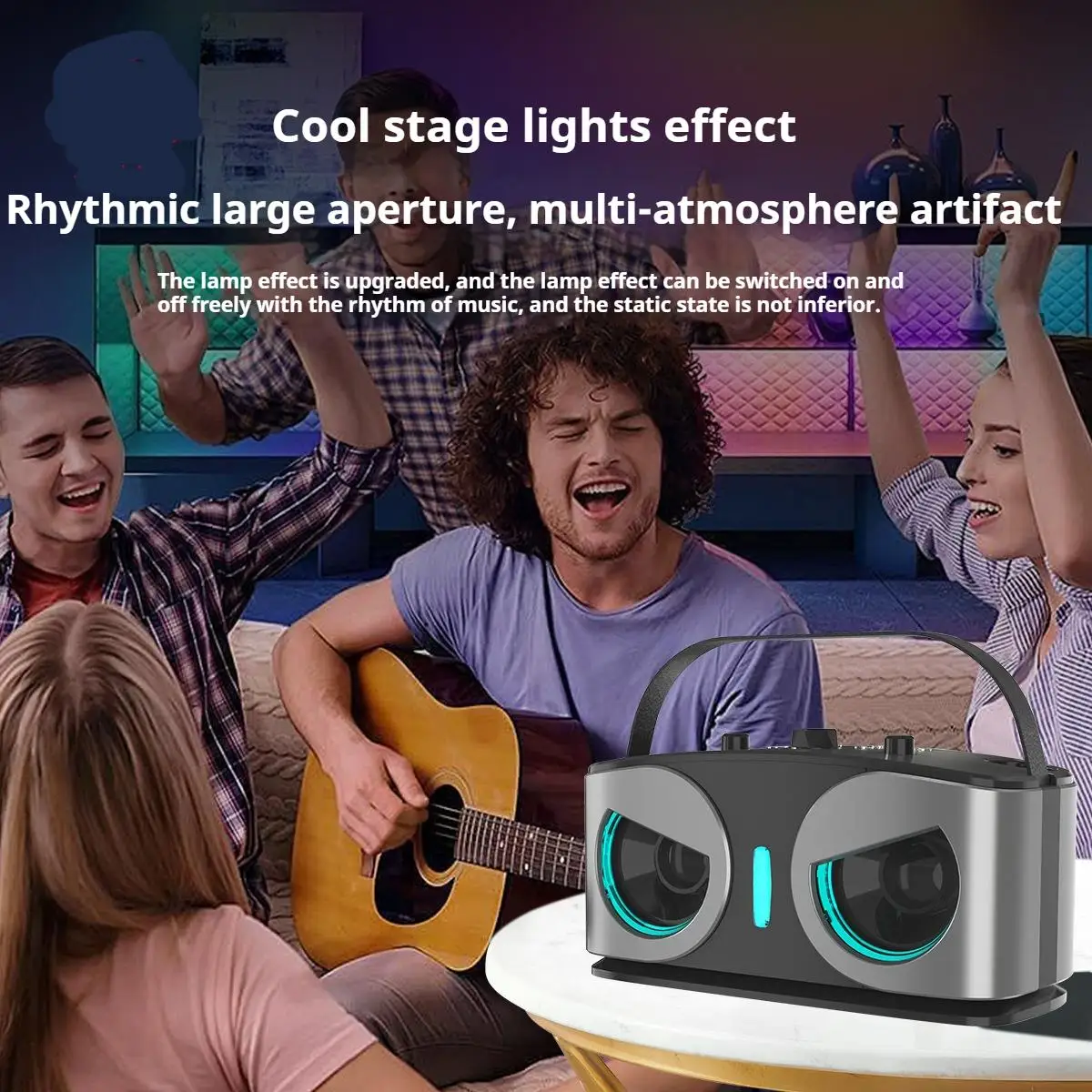 20W Powerful Wireless Bluetooth Speaker with Dual Mics Portable HIFI Sound Outdoor Family Party Karaoke Subwoofer Box Gifts