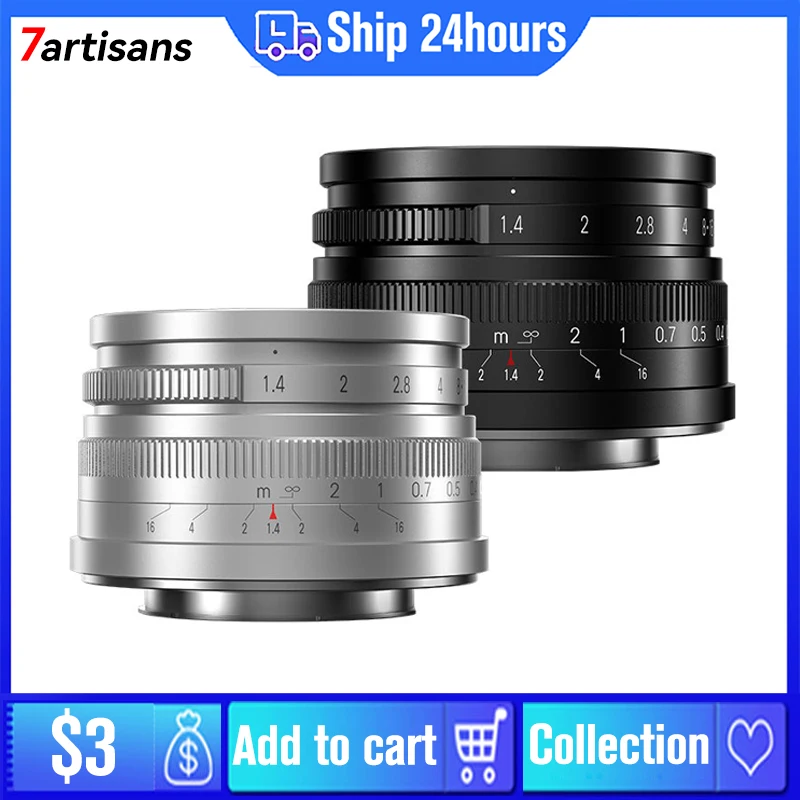 

7artisans 7 artisans 35mm F1.4 APS-C Prime Lens For Sony E A6600 ZV-E10 FUJI FX Canon EOS-M M50 Nikon Z5 Canon RF Micro 4/3 epm