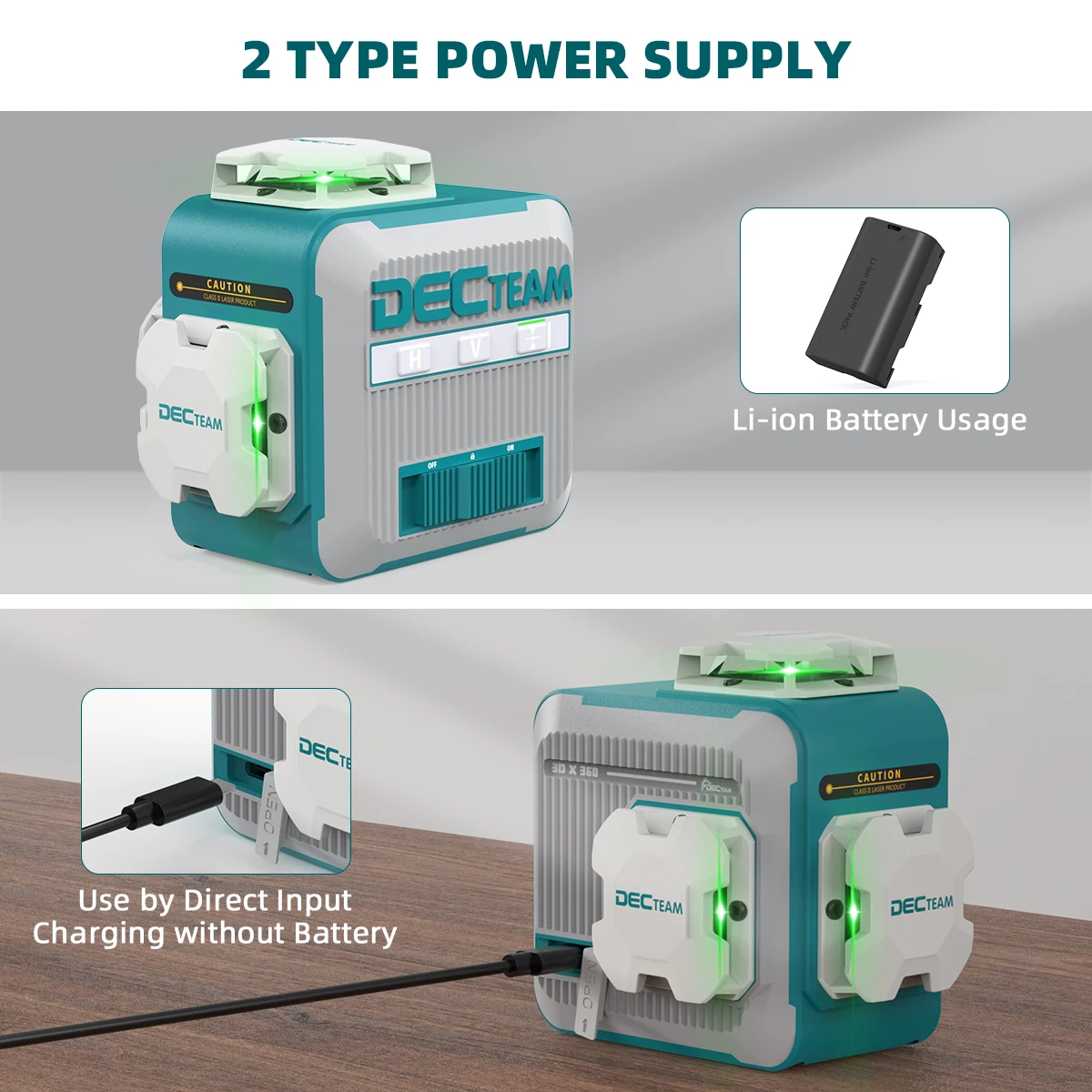 Description Picture 6 of itemDecteam M03CG 3D 12 Lines Self-leveling Laser Level Green Cross Line Laser Levels with Horizontal and Vertical Lines