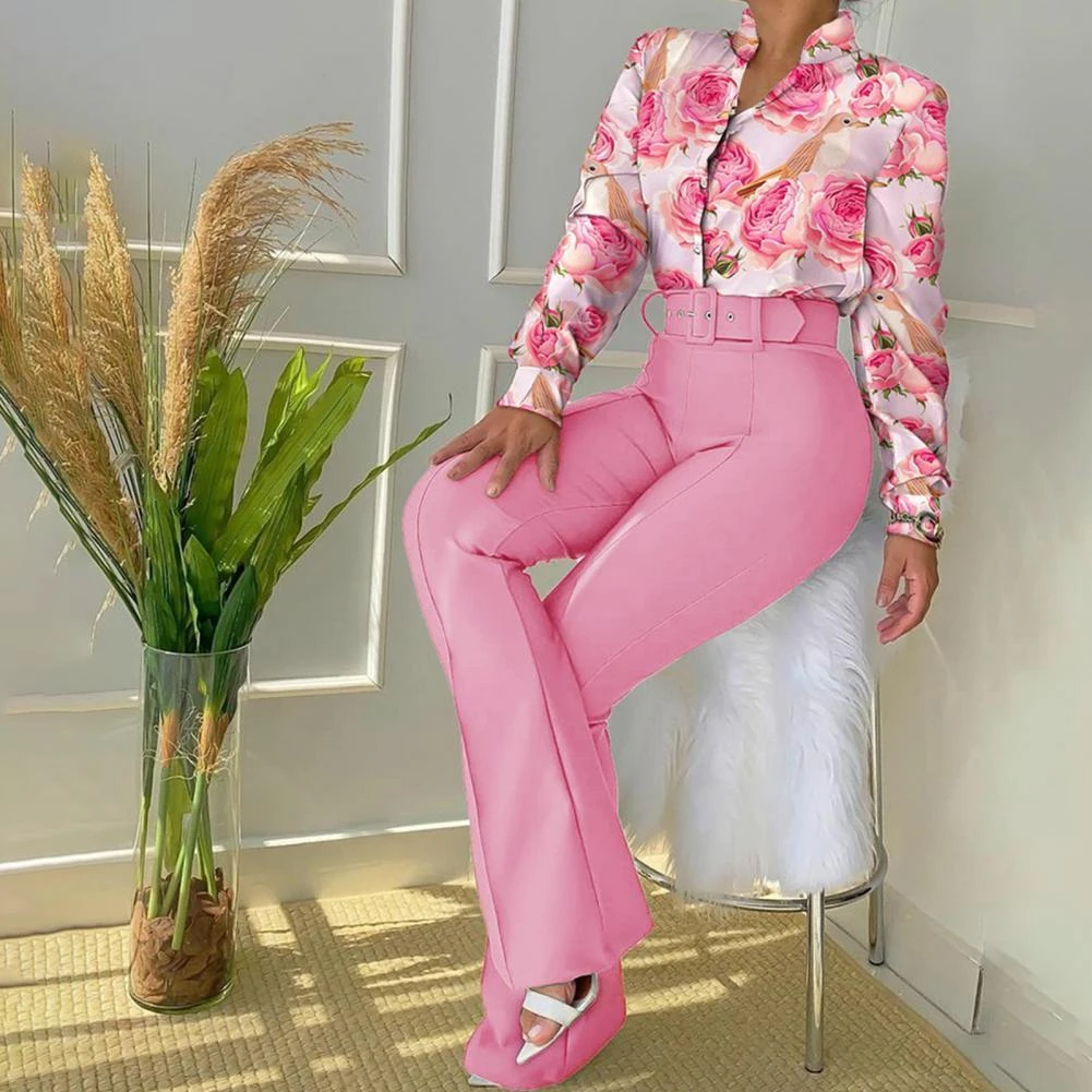 Set Unique Women 4 Colors Girls Pants Wide Application Fine Knitted Aesthetic Flower Pattern Fashion Suit| | AliExpress