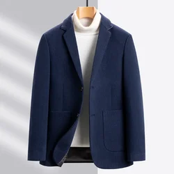 Tailor-made Suits Woolen Blazer Jacket Men's Spring Autumn New Casual Suit Trendy Fashion Men's Woolen Blazer Coat Clothing