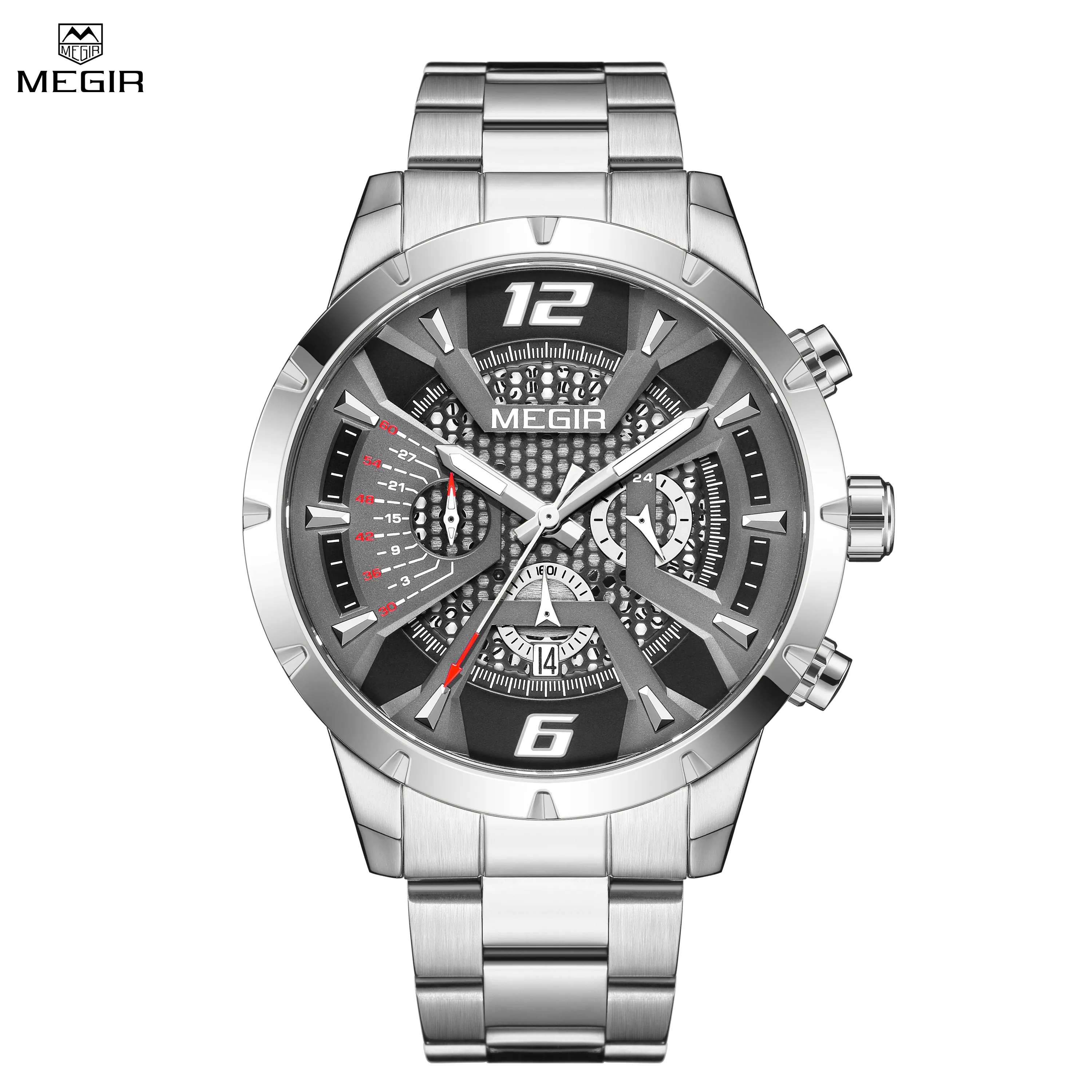 Stainless Steel for Men Luxury Business Casual Quartz Date Clock Chronograph Big Dial Wrist_voghion.com