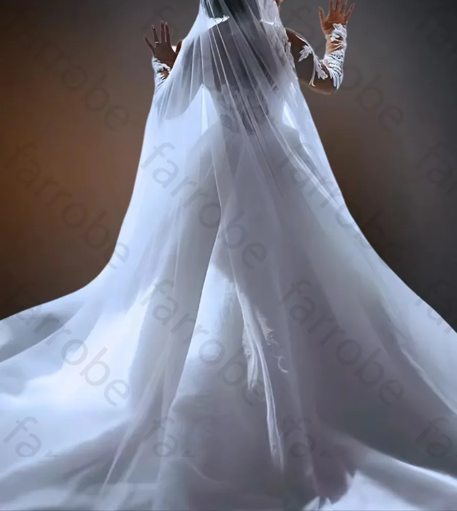 Customized Illusion Mermaid Ivory O-Neck Wedding Dresses Elegant Lace Celebrity Dress Exquisite High Quality Prom Party Gowns