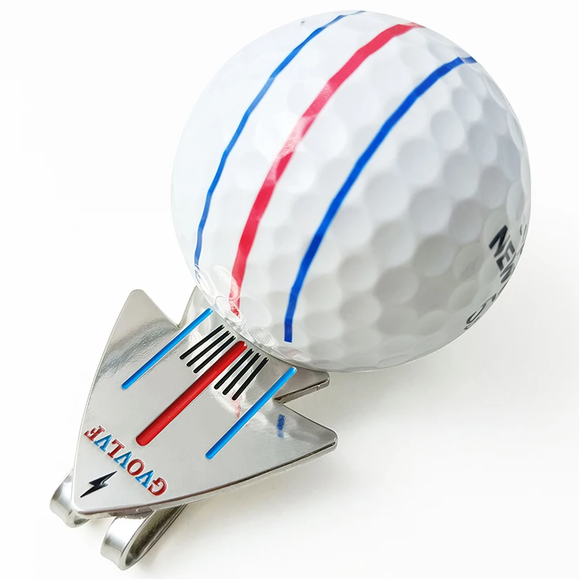 1pc Golf Putting Alignment Aiming Tool Ball Marker With Magnetic Hat Clip Aircraft pattern Golf Training Accessories For Golfer 4