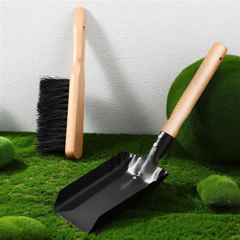 1 Set Coal Shovel And Hearth Brush Set, Fireplace Shovel And Brush, Hearth Tidy Set, Fireplace Tool Fire Pit Cleaning Tools