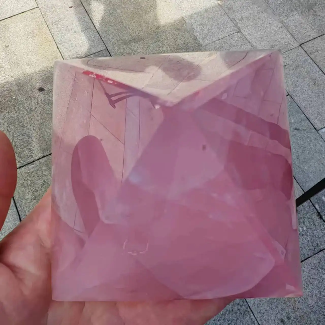 Natural pink rose Quartz Pyramid Crystal point reiki Healing 5