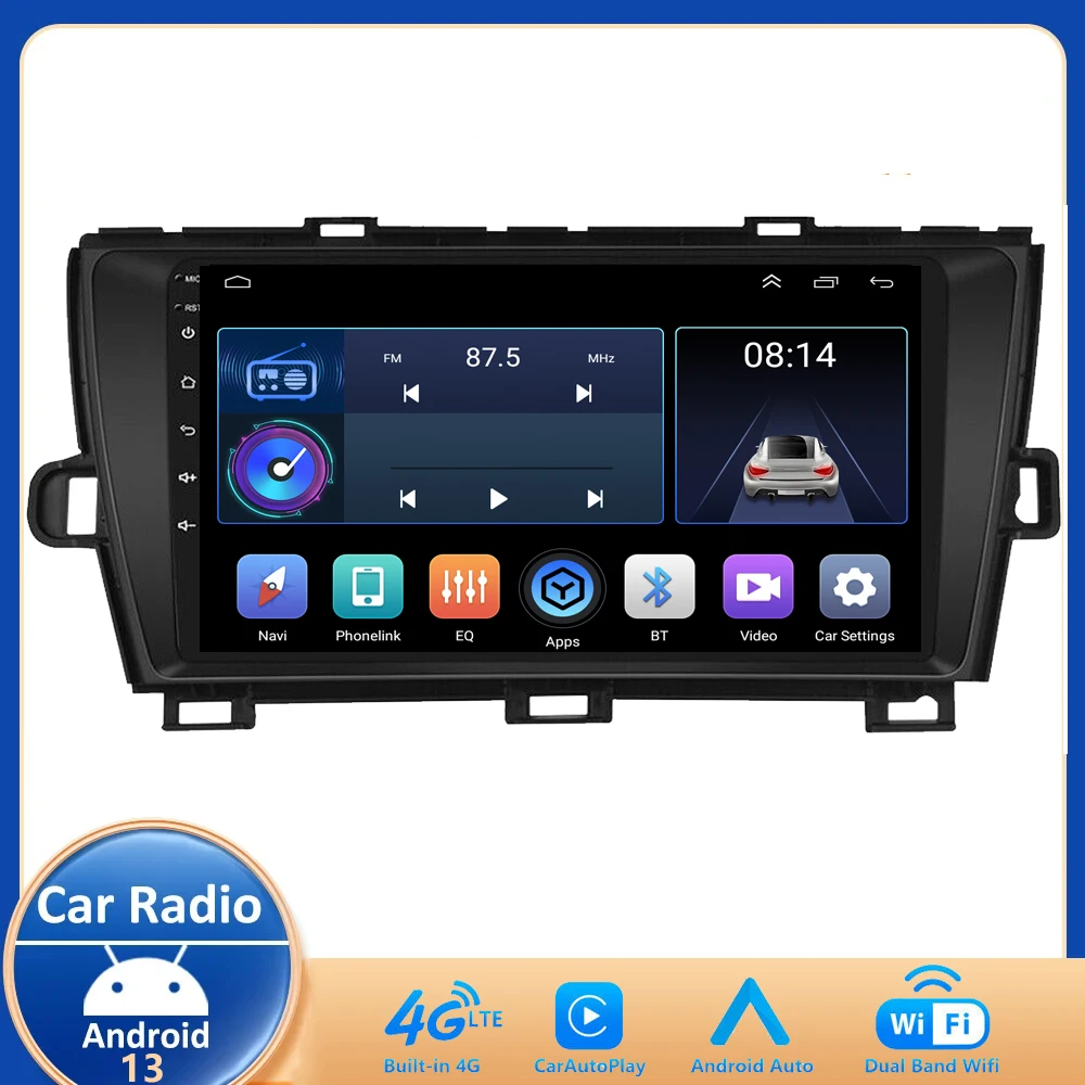 

4G+64G Android 13 For Toyota Prius 3 2009 2010 2011-2015 Car Radio Multimedia Video Player GPS Navi Stereo Carplay Auto Stereo