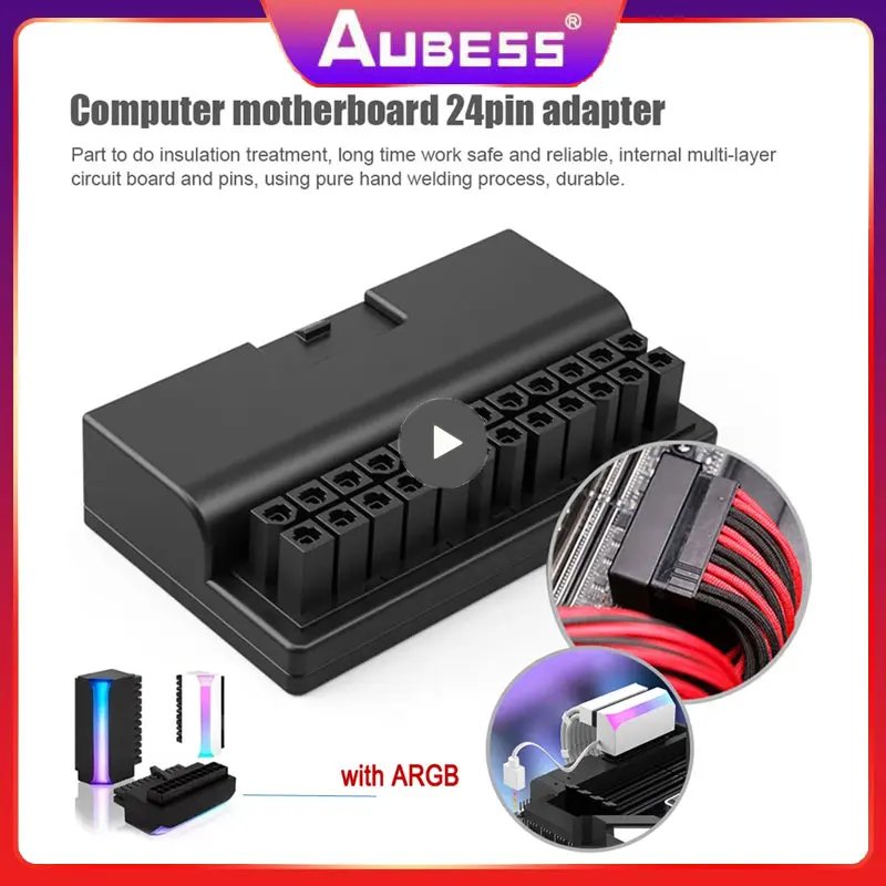 

New ATX Power Supply 24Pin To 90 Degree Connector Adapter Steering Head Converter For Wiring Computer Motherboard Connectors