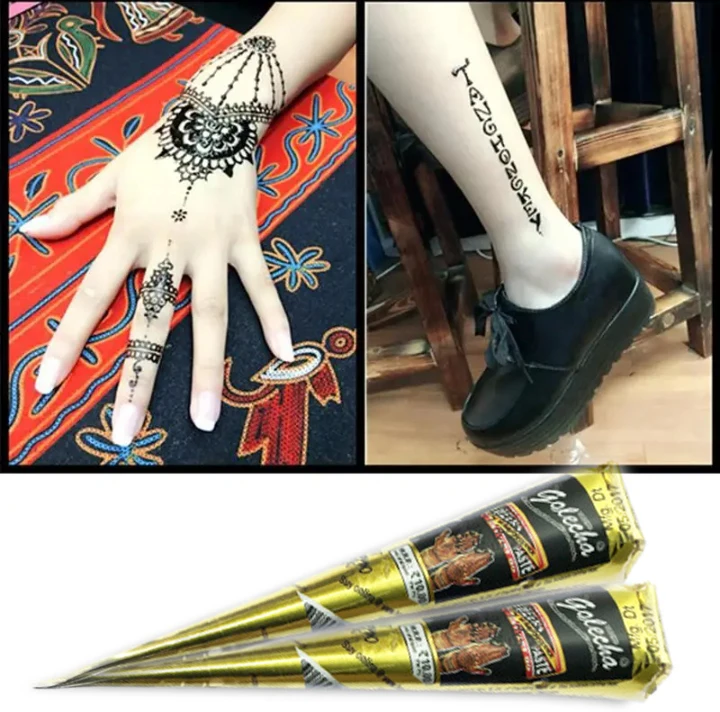 Organic Indian Henna Black Tattoo Fashion Natural Body Art Ointment Mehndi Paste Cones Colored Sticker Paint S4513124dbf1b4fc289504b8bdff717ad4