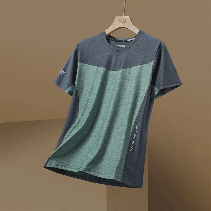 

Quick Dry Sport T Shirt Men'S 2024 Short Sleeves Summer Casual Patchwork Plus OverSize 3XL T-Shirt Top Tees GYM Tshirt Clothes