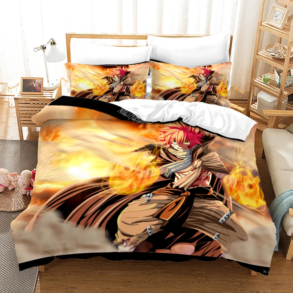 Fairy Tail Bedding Set Single Twin Full Queen King Size Kawaii Anime Bed Set Aldult Kid Bedroom Duvetcover Sets 3D Print 011 