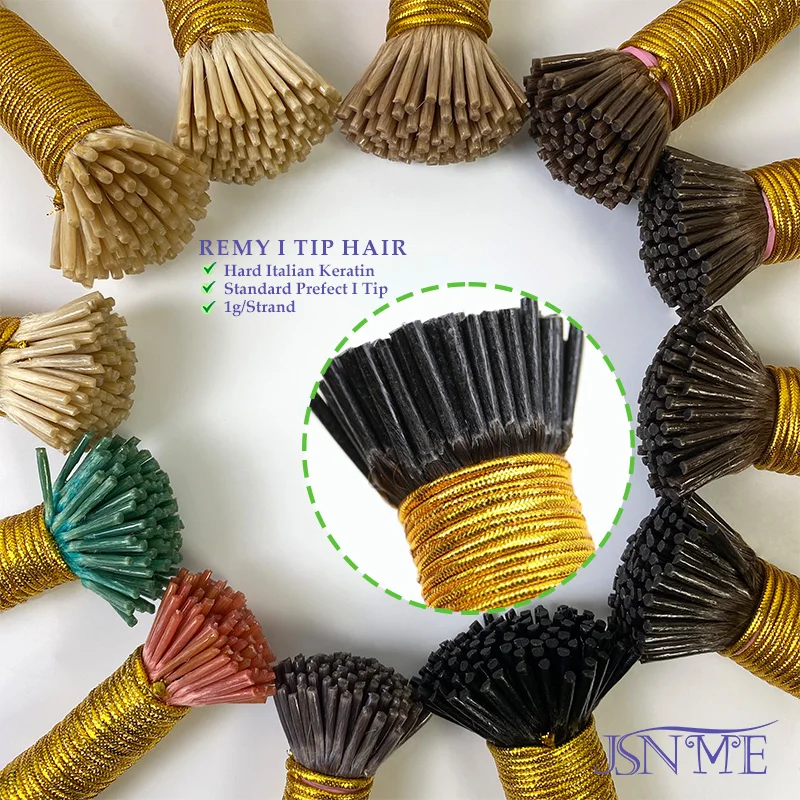 JSNME I Tip Hair Extensions Natural Real Human Hair Fusion Capsule Keratin Extensions Brown Blonde 1g/Strand For Salon hair extensions