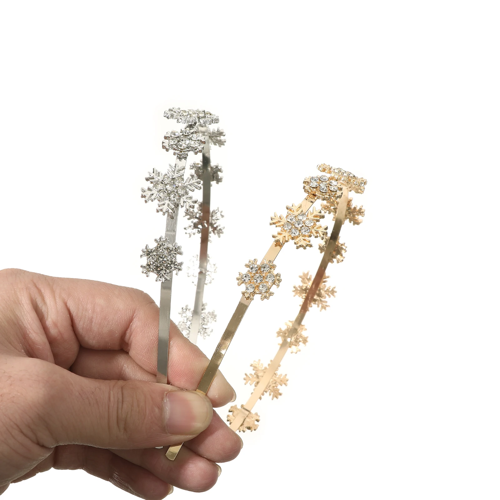 1pc New Fashion Rhinestone Snowflake Headband Party Holiday Hairband Women Girls Elegant Korean Hair Hoop Alloy Bride Headpiece