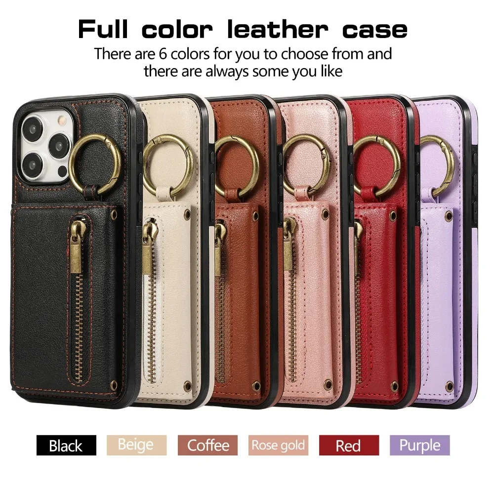 Sleek Crossbody Leather Phone Case with Zipper Wallet & Card Holder