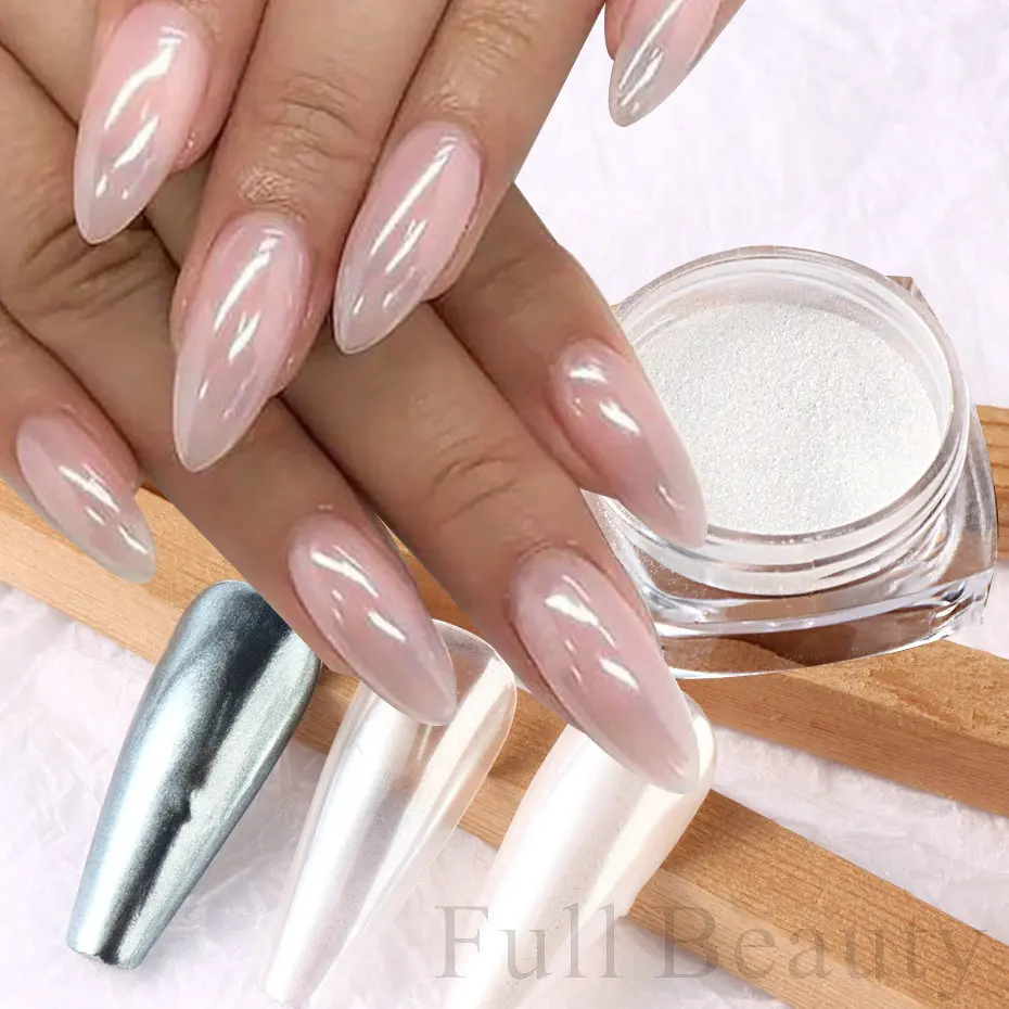Nail Powder Pigment Aurora Laser Silver Effect Rubbing Dust Glitter Iridescent Gel Polish Manicure NFF-012 nail powder nail pigment nail glitter nail decoration nail decorations