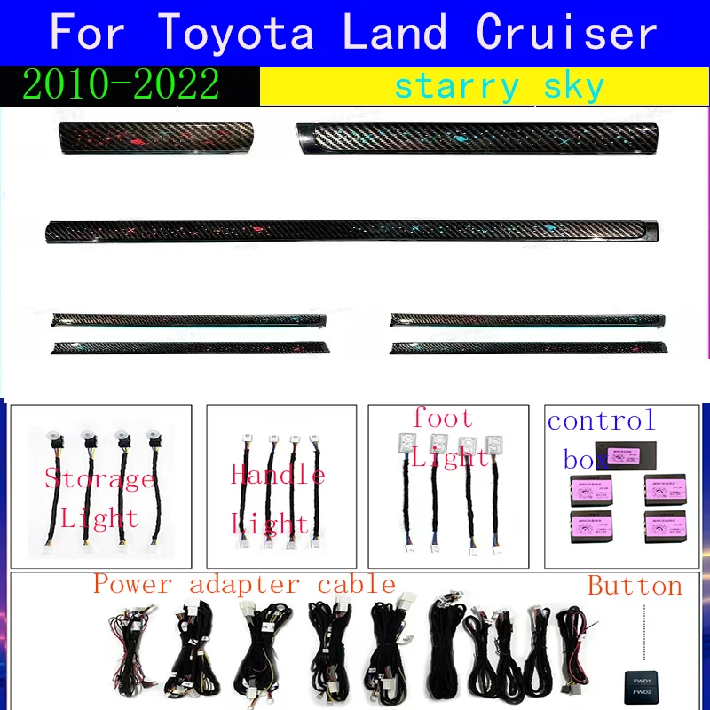 LED Car Inner Ambient Lamp For Toyota Land Cruiser 2010- Dynamic Lights Dragon Scale Symphony Ambient Lights APP Control