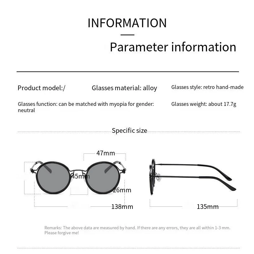 Prescription Glasses Frame Internet Celebrity Alloy Glasses Frame Men's Business Retro Round Lens prescription glasses frame