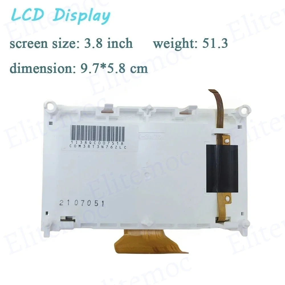 COM38T3N76ZLC 모터 오토바이 오토바이 속도계 계기판 화면 수리를위한 3.8 인치 TFT LCD 디스플레이