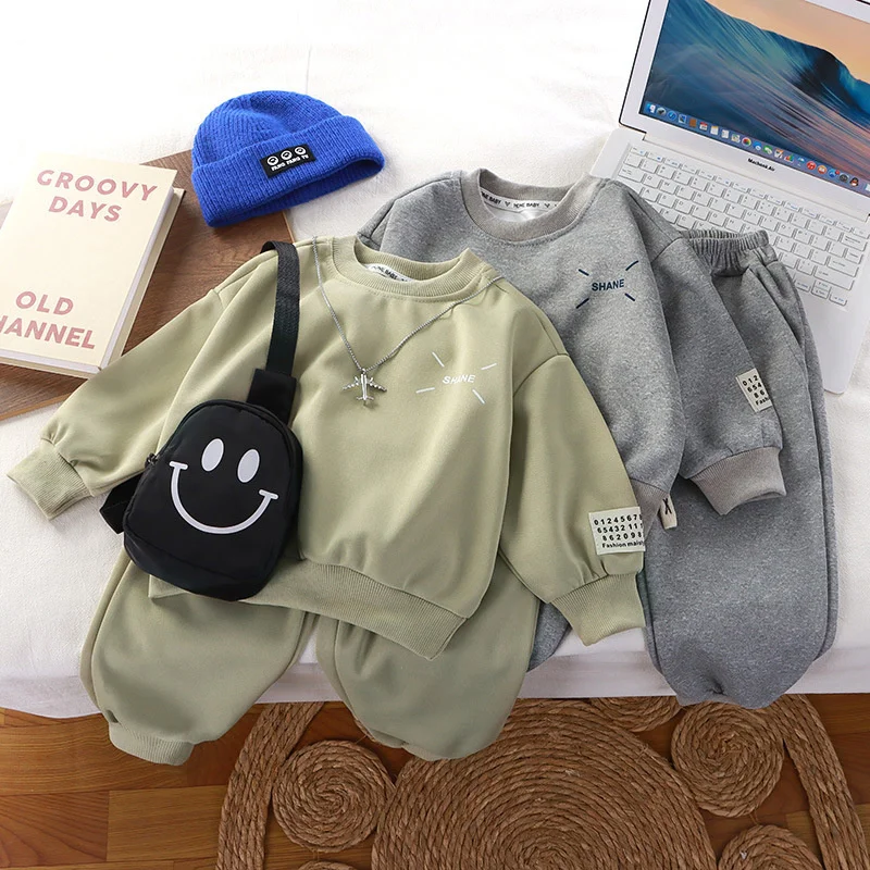 

Boys Sweatshirts +Pants Kids Suits Cotton 2PCS/Set 2024 New Arrive Spring Autumn Cotton Sportswear Suit Tracksuits Outfits Child