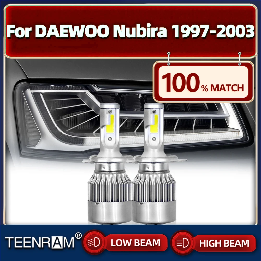

H4 LED Headlight Bulbs 120W 20000LM High Low Beam Car Light 12V 6000K For DAEWOO Nubira 1997 1998 1999 2000 2001 2002 2003
