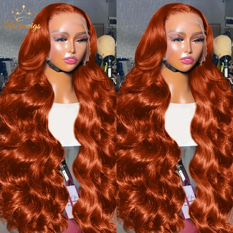 Body Wave Orange Ginger Lace Front Wigs Human Hair Hd Brazilian