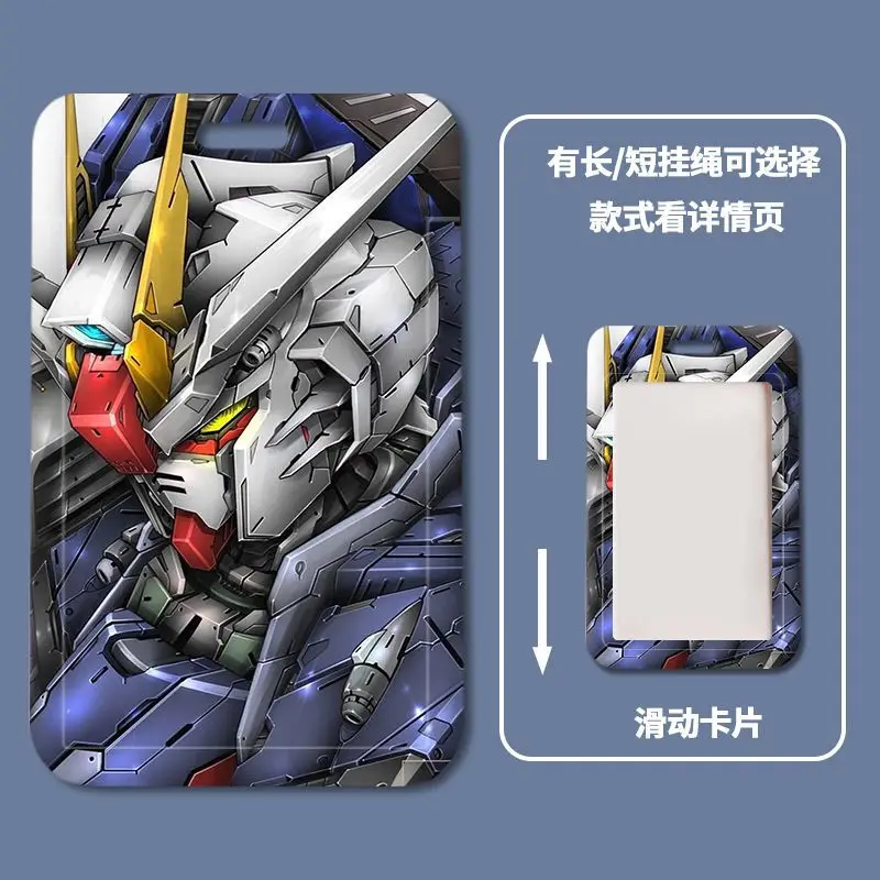 Gundam ID Card Holder Neck Strap Pendant Cartoon Anime Boys Bus