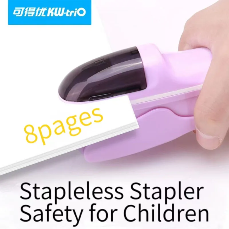 

Hand-held Mini Safe Stapler without Staples Staple Free Stapleless 7 Sheets Capacity for Paper Binding Business School Office