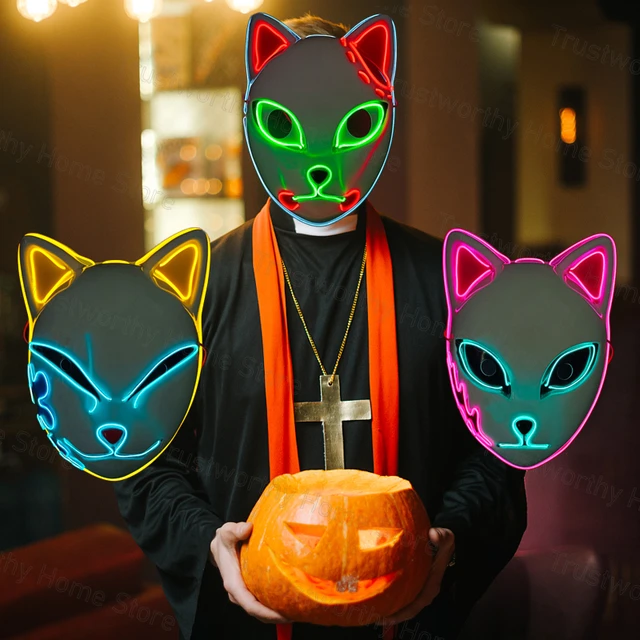 LED Kitsune Mask, Orange