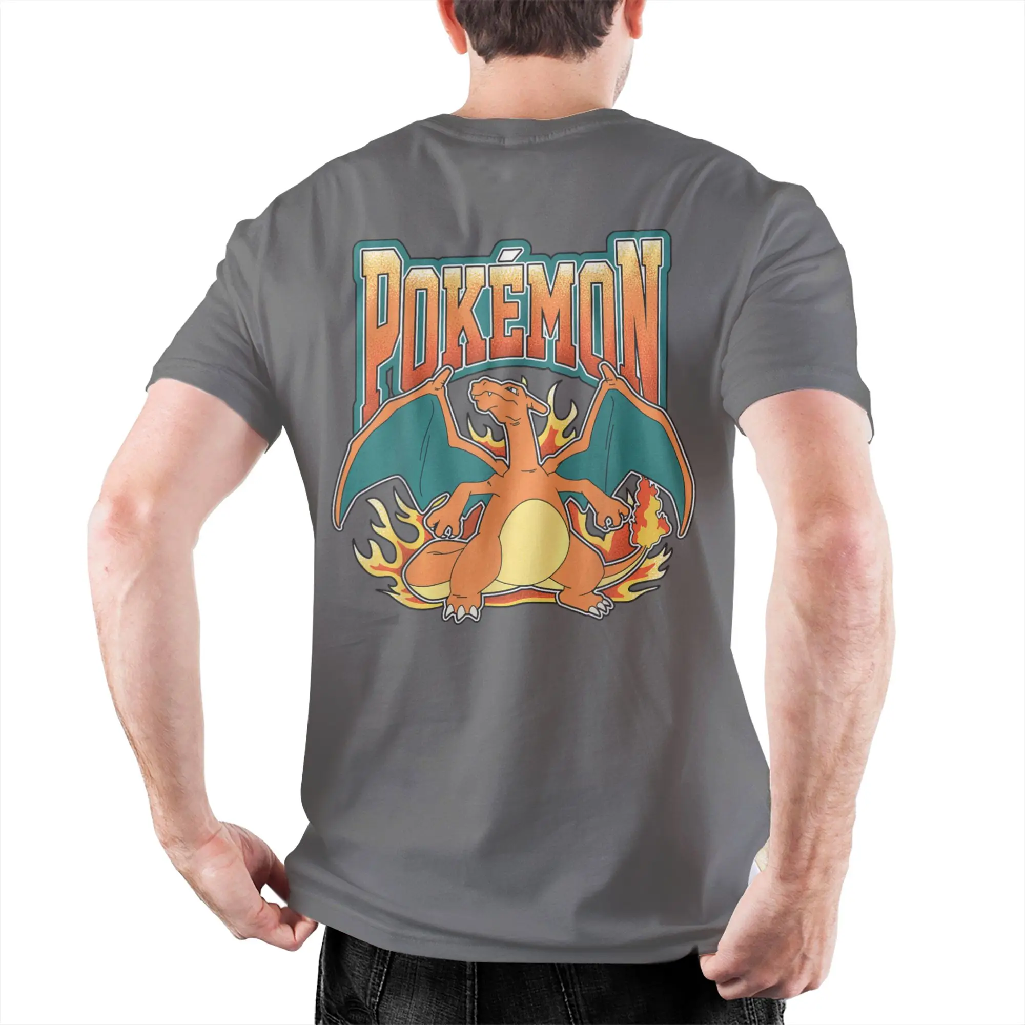 Charizard Fire Type Graphic Cotton T-Shirts - Unisex Round Neck Short Sleeve