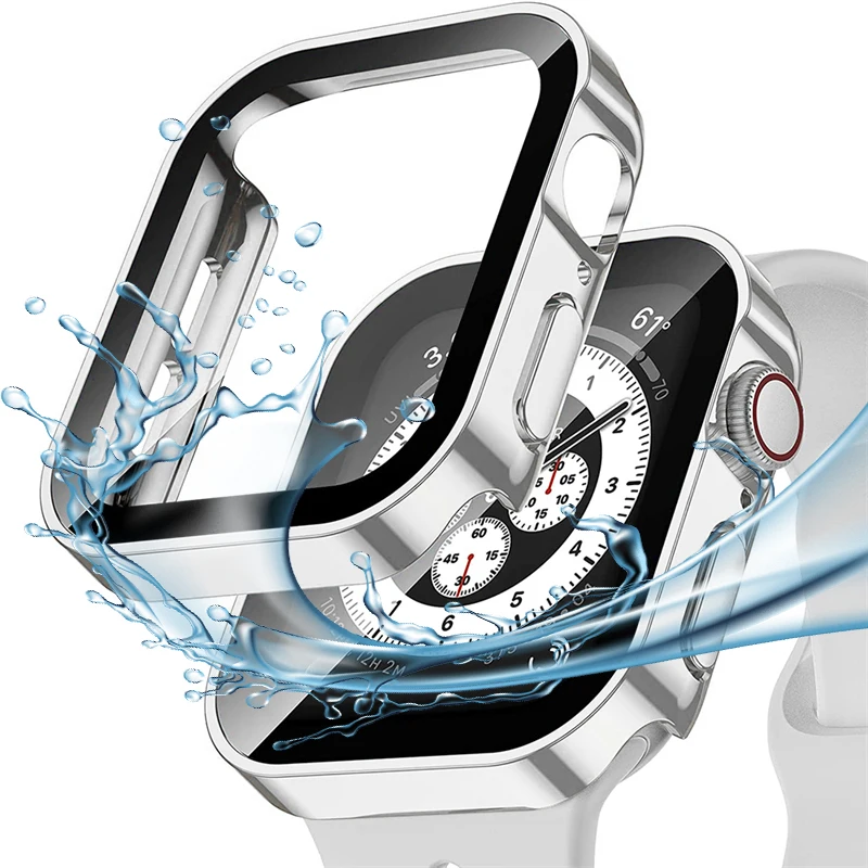 Durable Waterproof Tempered Glass Screen Protector Cover with Hard Bumper