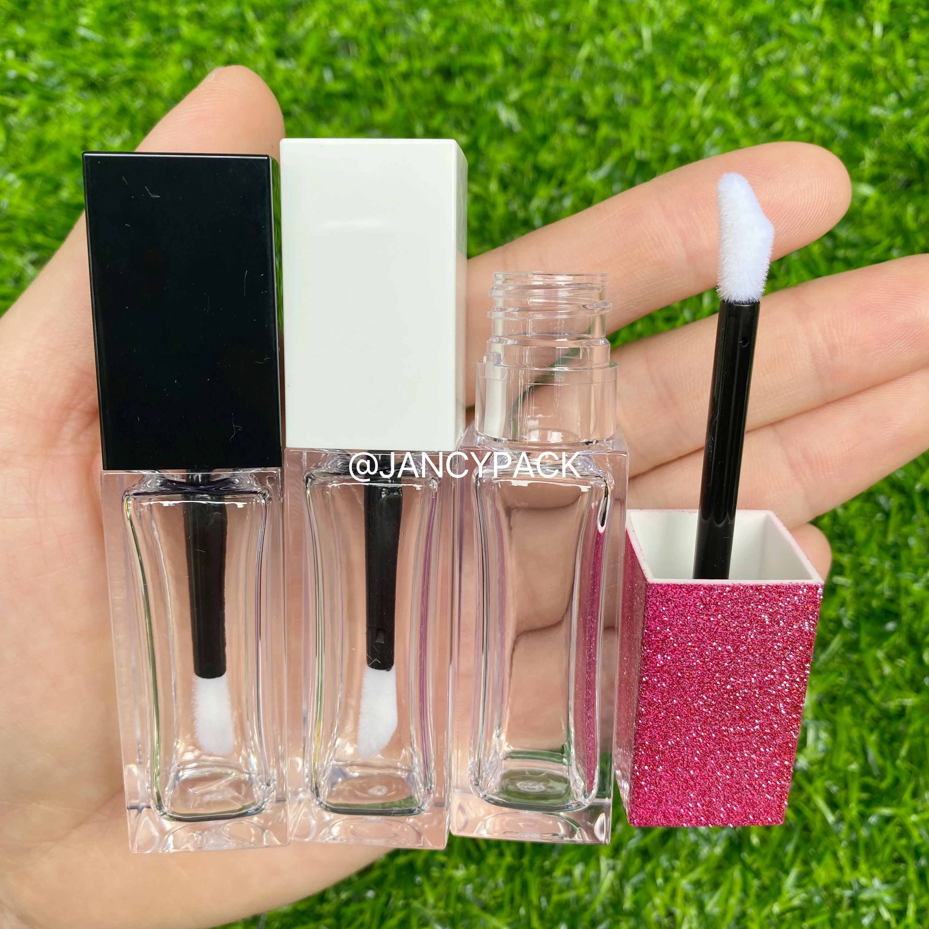 

20PCS 9ML Square Makeup Liquid Empty Lipstick Lip Gloss Tubes Transparent Cosmetic Packaging Container Lip Glaze Tube