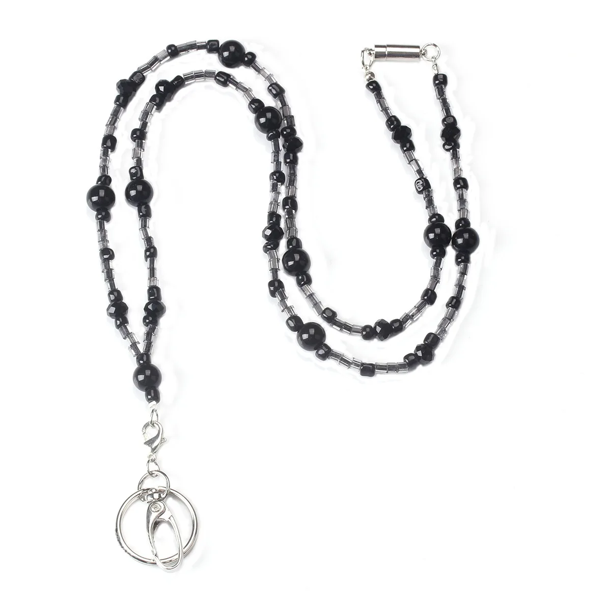 Women's Stylish Blue Beaded Lanyard with ID Badge Holder