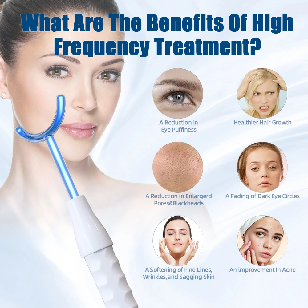 5-in-1 High Frequency Facial Machine For Hair Face Anti Aging Therapy Acne Tool Fusion Neon+Argon Wands Skin care