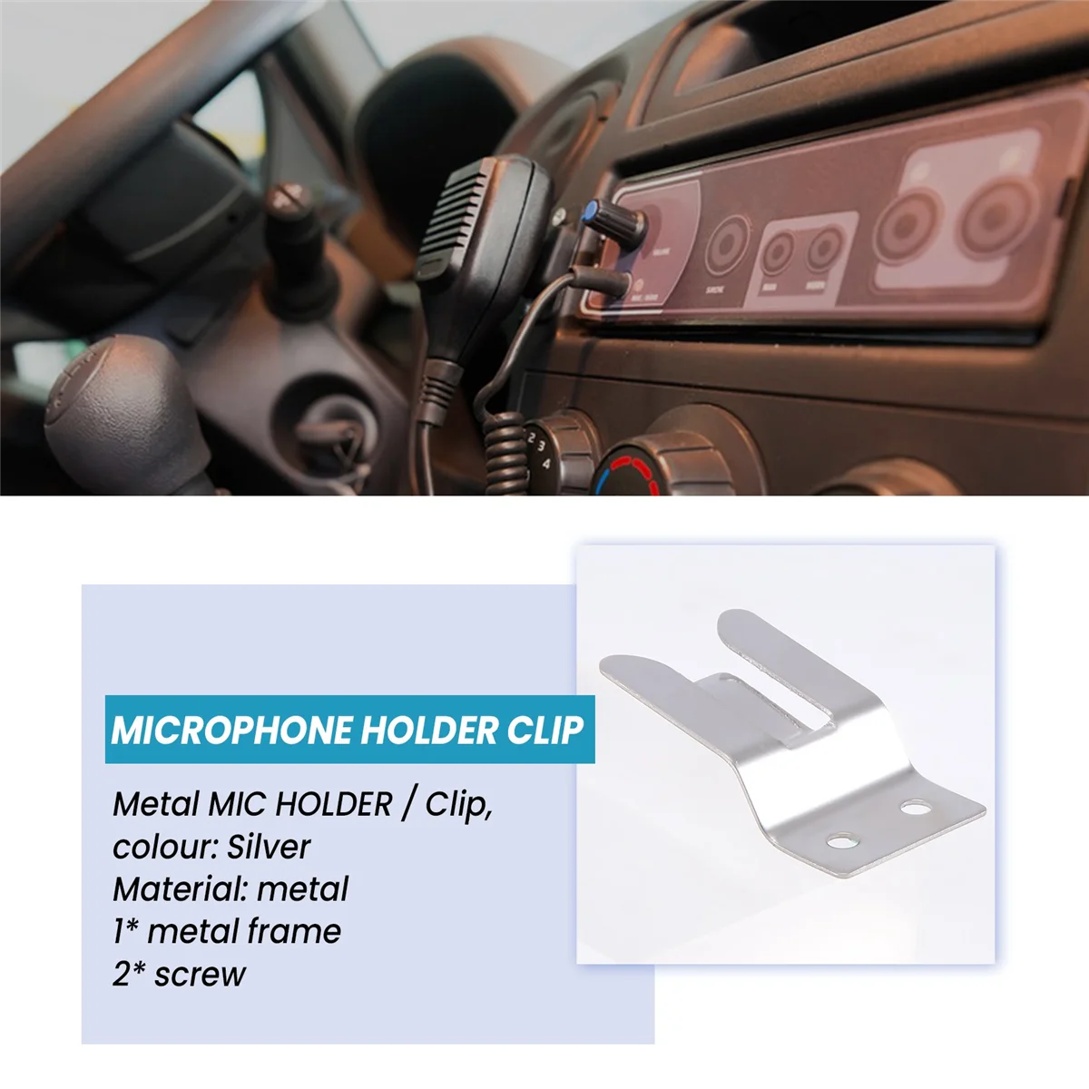 Metal MIC HOLDER / Clip-Screw In for CB / Ham Radio-MH2