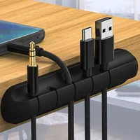 New Cable Organizer Management Wire Holder Flexible USB Cable Winder Tidy Silicone Clips For Mouse Keyboard Earphone Protector 1