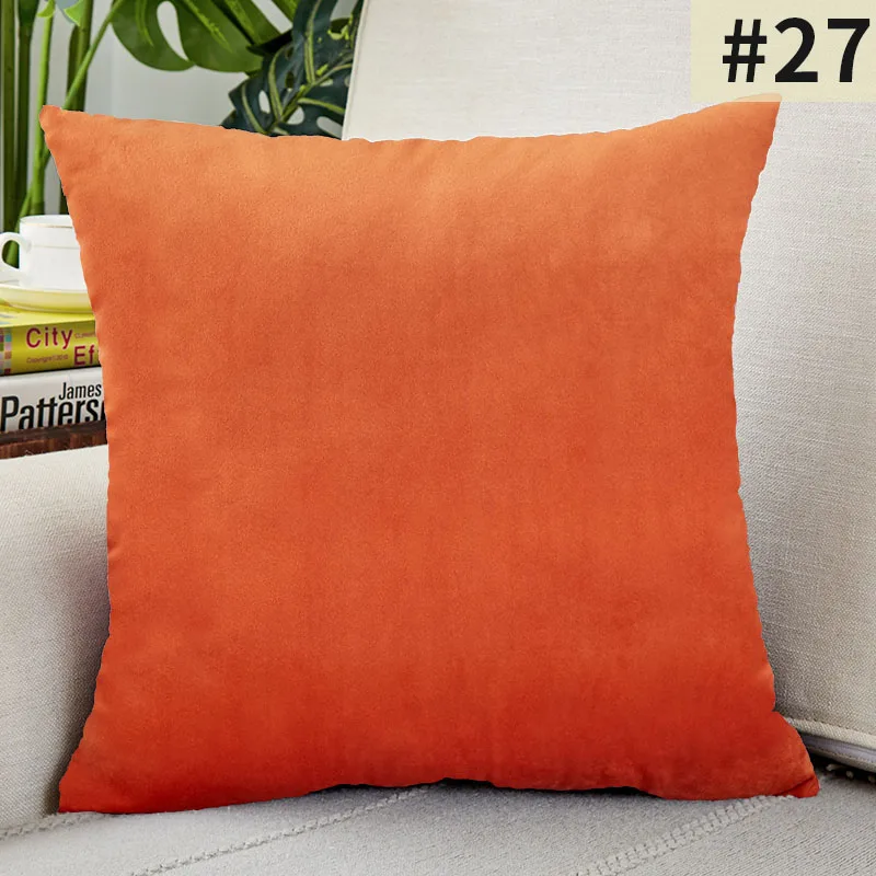 Luxurious Velvet Solid Color Decorative Throw Pillow Cover for Sofa and Living Room Decor