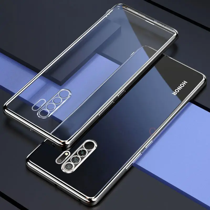 Luxury Plating Bumper Transparent Case - Soft Silicone Clear Back Cover