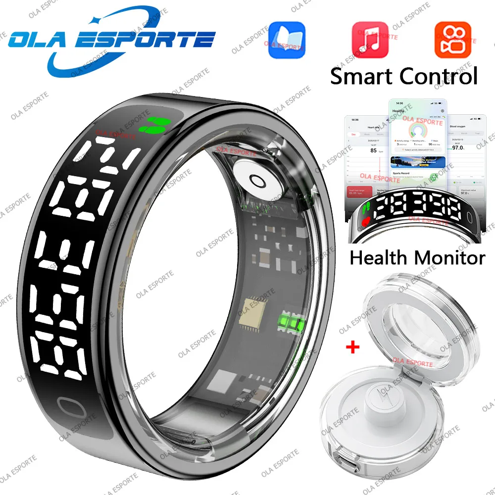 Ola Esporte Smart Ring HD Display Heart Rate 5ATM Waterproof